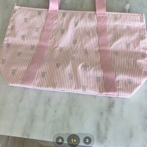 Victoria's Secret Pink and White Striped Tote